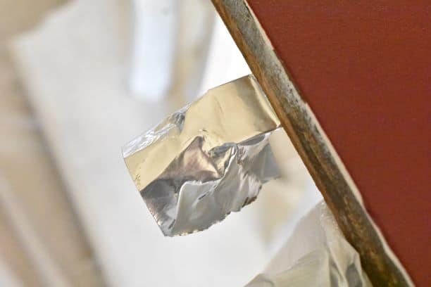 aluminum tape over leaf tab