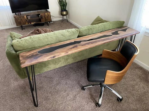epoxy river console table
