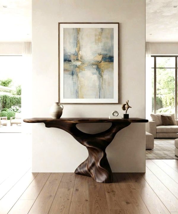Alternative view of Eco-Friendly Apartment Decor Natural Solid Wooden Console Tables With Unique Design wooden furniture Hotel Furniture Designer