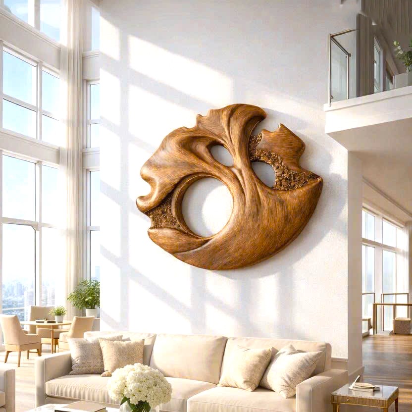Luxury Art Deco Sculpture Wall Decoration Handcrafted Organic Wood Furniture for Living Room Housewarming Gift - Image 2