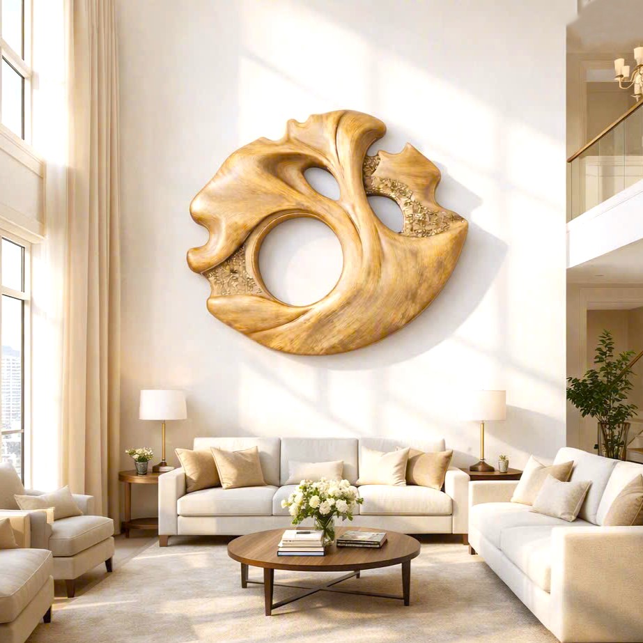 Luxury Art Deco Sculpture Wall Decoration Handcrafted Organic Wood Furniture for Living Room Housewarming Gift - Image 3
