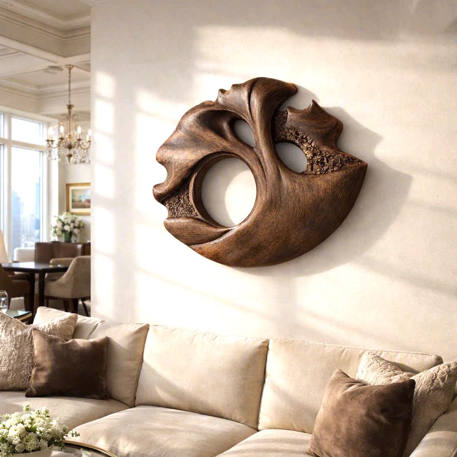 Luxury Art Deco Sculpture Wall Decoration Handcrafted Organic Wood Furniture for Living Room Housewarming Gift - Image 5