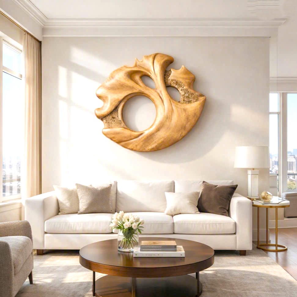 Luxury Art Deco Sculpture Wall Decoration Handcrafted Organic Wood Furniture for Living Room Housewarming Gift - Image 6