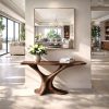 Luxali wooden Modern Solid Wood Console Table| Entryway wooden furniture| Rustic live edge console table With Pedestal Base Handmade Entryway Furniture For Living Room