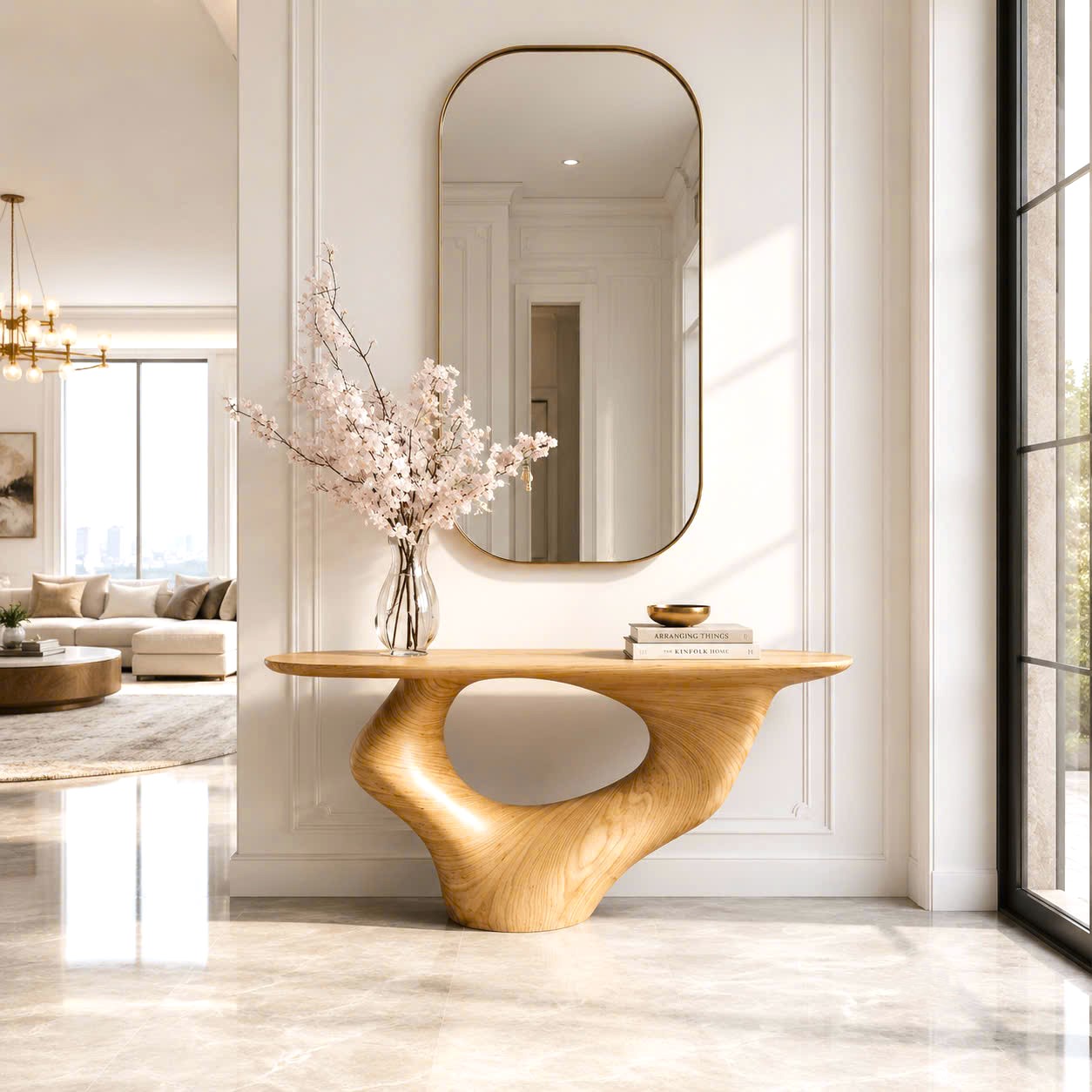 Luxali Handmade Wooden Console Table — a modern farmhouse masterpiece, meticulously handcrafted from solid natural Monkey Pod wood, showcasing refined artistry and designed to elevate any living room. - Image 7
