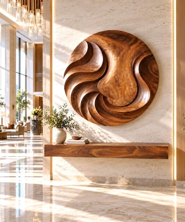 AWA 14 Unique Wall-mounted Organic Wooden Sculpture Handcrafted Wooden Wall Art Sculpture For Living Room Furniture Wall Decoration
