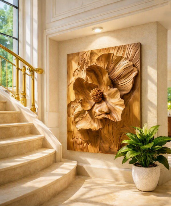 Hand Carved Wall Art Farmhouse 3D Wood Wall Art For Bedroom Livingroom Entryway Rustic Ambience