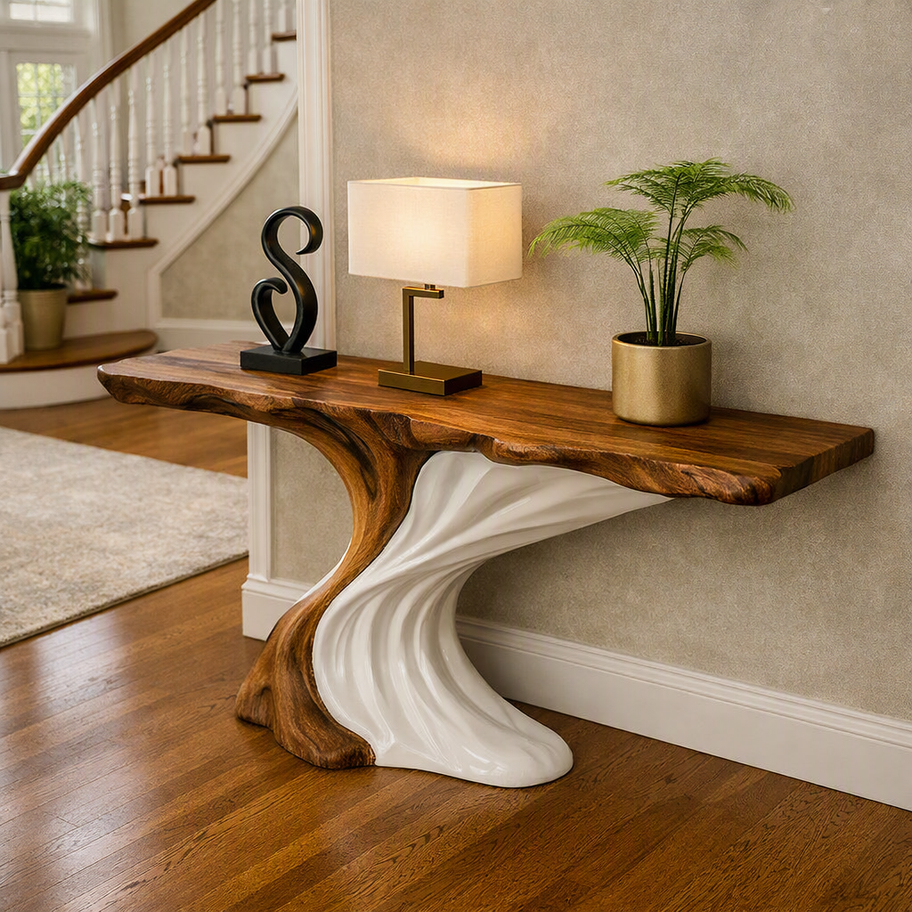 Unique Design Handmade Natural Solid Wood Console Table Entrance Table Luxury Living Room Furniture New Home Decoration Luxali - Image 4