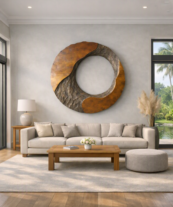 Alternative view of Unique Wall-mounted Organic Wooden Sculpture Handcrafted Wooden Wall Art Sculpture For Living Room Furniture Wall Decoration