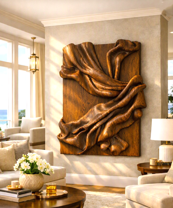 Alternative view of Hand Carved Wall Art Farmhouse 3D Wood Wall Art For Bedroom Livingroom Entryway Rustic Ambience