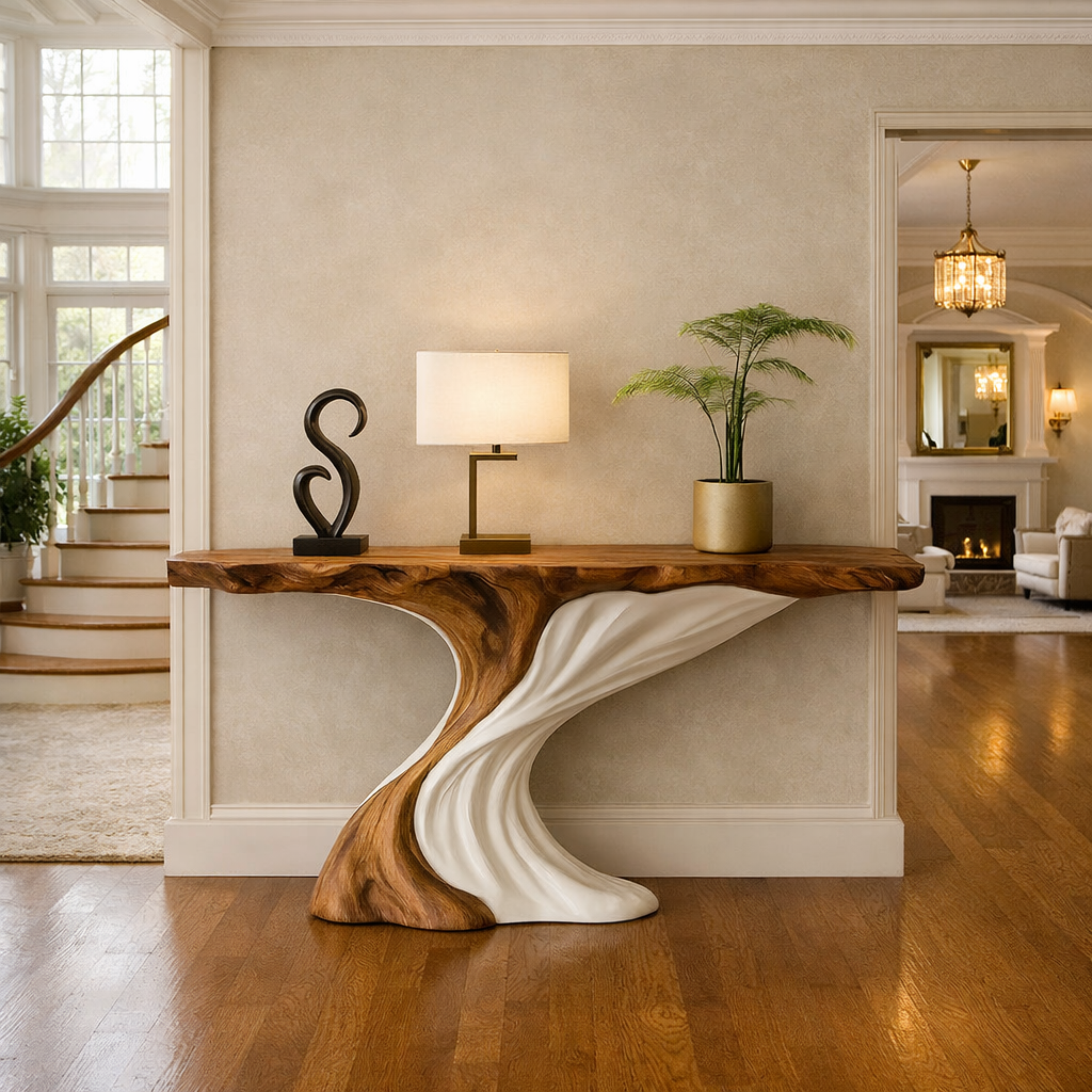 Unique Design Handmade Natural Solid Wood Console Table Entrance Table Luxury Living Room Furniture New Home Decoration Luxali