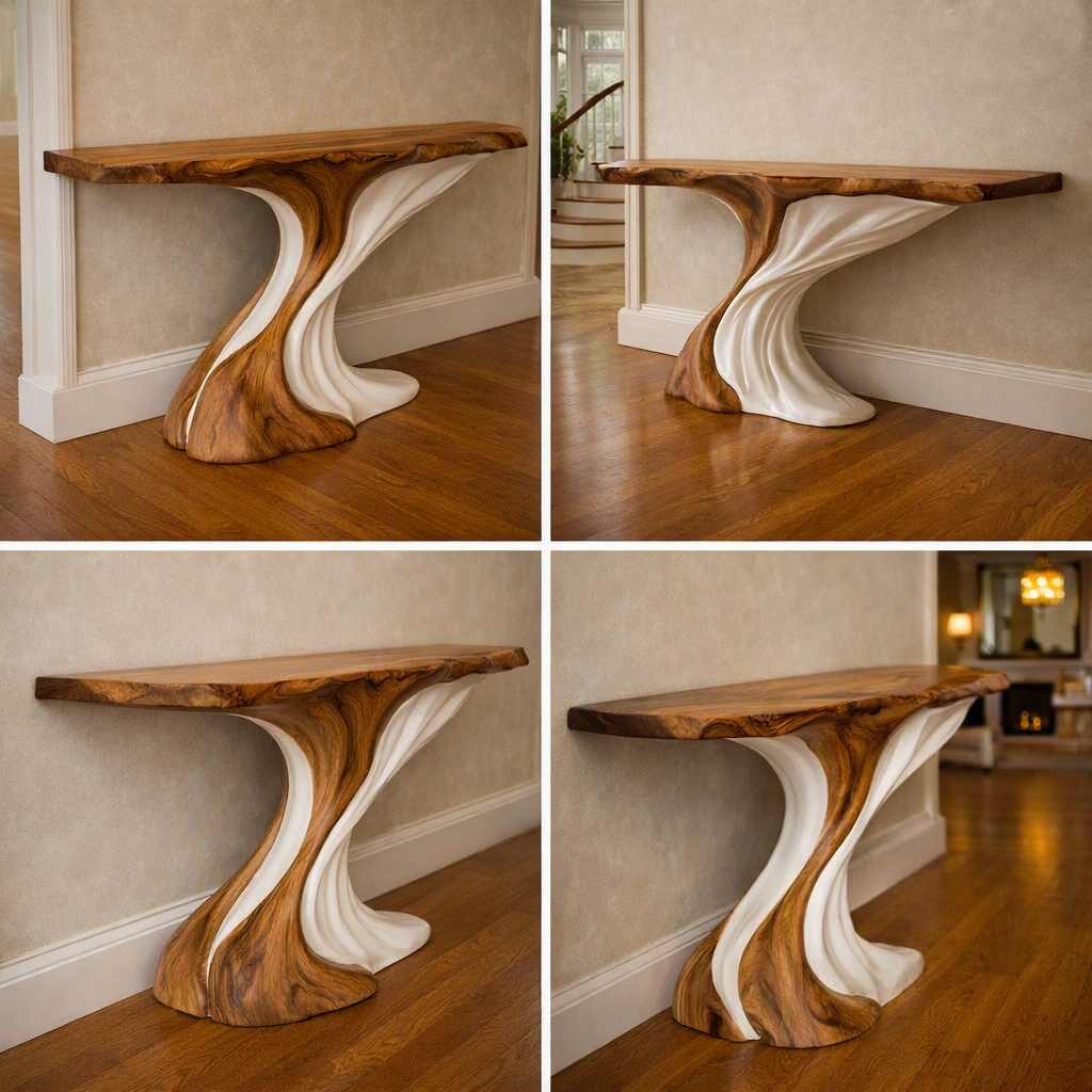 Unique Design Handmade Natural Solid Wood Console Table Entrance Table Luxury Living Room Furniture New Home Decoration Luxali - Image 6