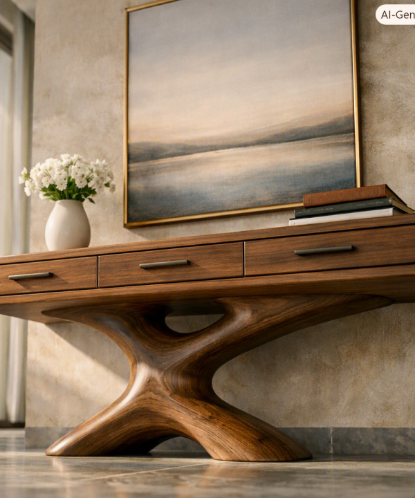 Alternative view of Rustic Live Edge Console Table Entryway Design Rustic Live Edge Console Table Entryway Design Handcrafted Accent Table Furniture