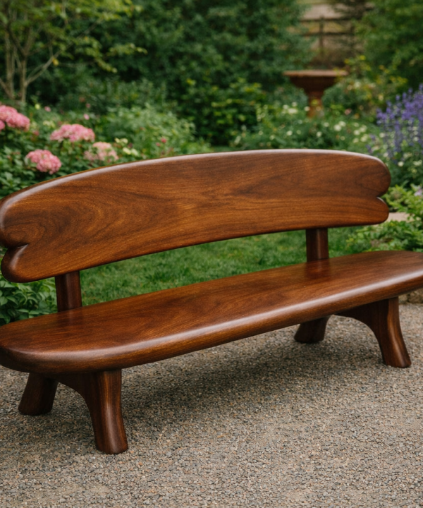 Alternative view of Luxali C008 Price At Factory Stunning Handcrafted Solid Walnut Outdoor Bench Modern Design Eco-friendly Durable 3-seater