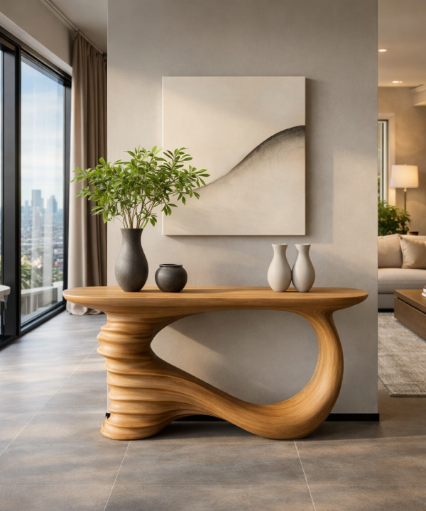 Alternative view of Luxali Modern Contemporary Hotel Console Table Saman Solid Wood Handcraft High-Class Furniture for Entry and Villa