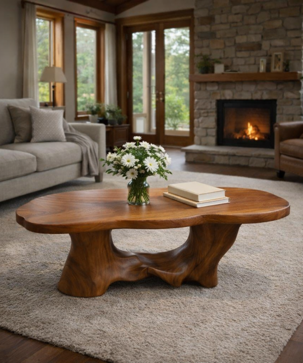 Wholesale Luxali Modern Solid Wood Coffee Table Living Room Handmade Natural Eco-Friendly Durable Decor Unique Design