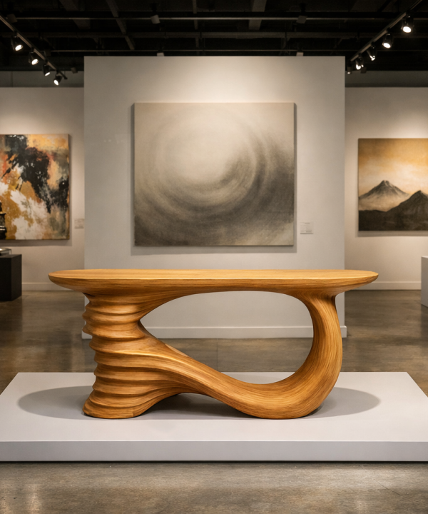 Luxali Modern Contemporary Hotel Console Table Saman Solid Wood Handcraft High-Class Furniture for Entry and Villa