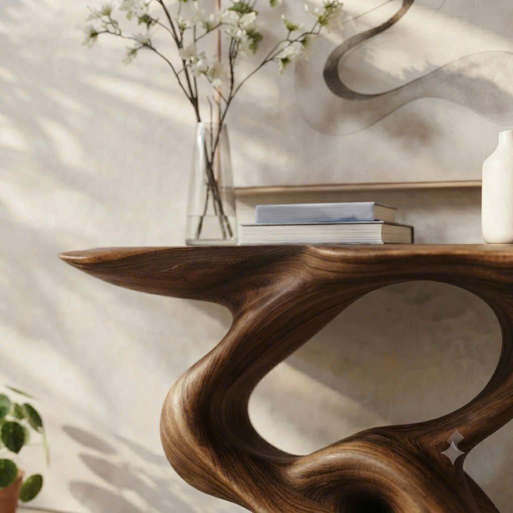 Luxali Handmade Wooden Console Table — a modern farmhouse masterpiece, meticulously handcrafted from solid natural Monkey Pod wood, showcasing refined artistry and designed to elevate any living room. - Image 7