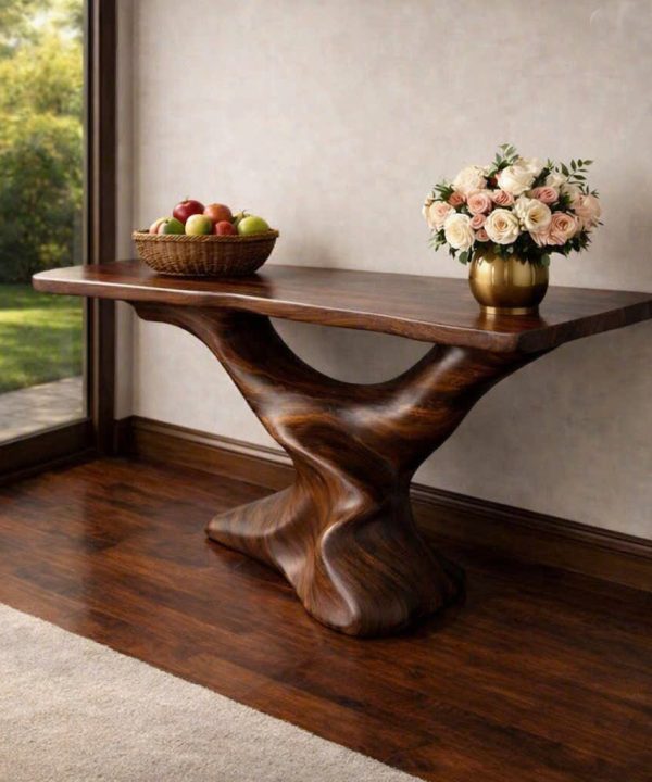 Eco-Friendly Apartment Decor Natural Solid Wooden Console Tables With Unique Design wooden furniture Hotel Furniture Designer