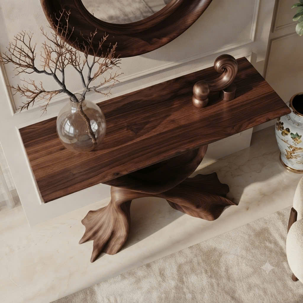 Eco-Friendly Apartment Decor Natural Solid Wooden Console Tables With Unique Design wooden furniture Hotel Furniture Designer - Image 6