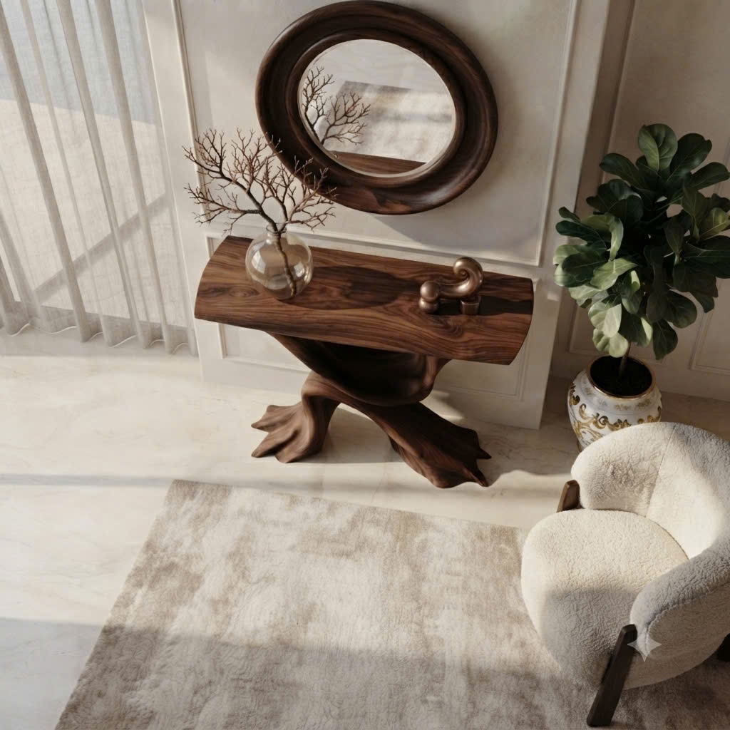 Eco-Friendly Apartment Decor Natural Solid Wooden Console Tables With Unique Design wooden furniture Hotel Furniture Designer - Image 7