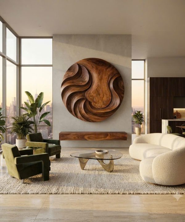 Unique Wall-mounted Organic Wooden Sculpture Handcrafted Wooden Wall Art Sculpture For Living Room Furniture Wall Decoration