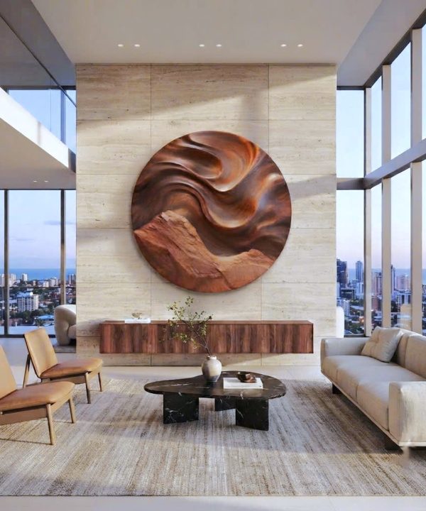 Unique Wall-mounted Organic Wooden Sculpture Handcrafted Wooden Wall Art Sculpture For Living Room Furniture Wall Decoration