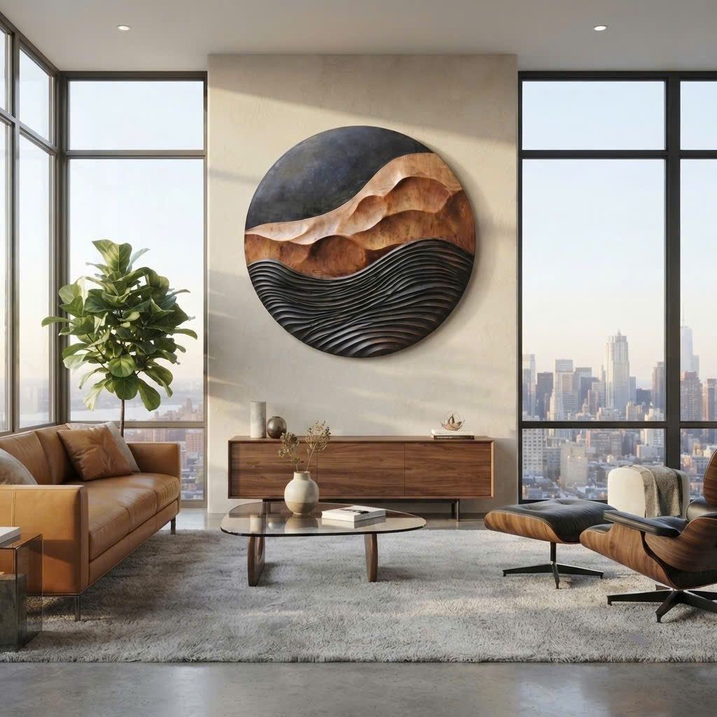 Modular Wall-mounted Organic Wooden Sculpture Handcrafted Wooden Wall Art Sculpture For Living Room Furniture Wall Decoration - Image 2