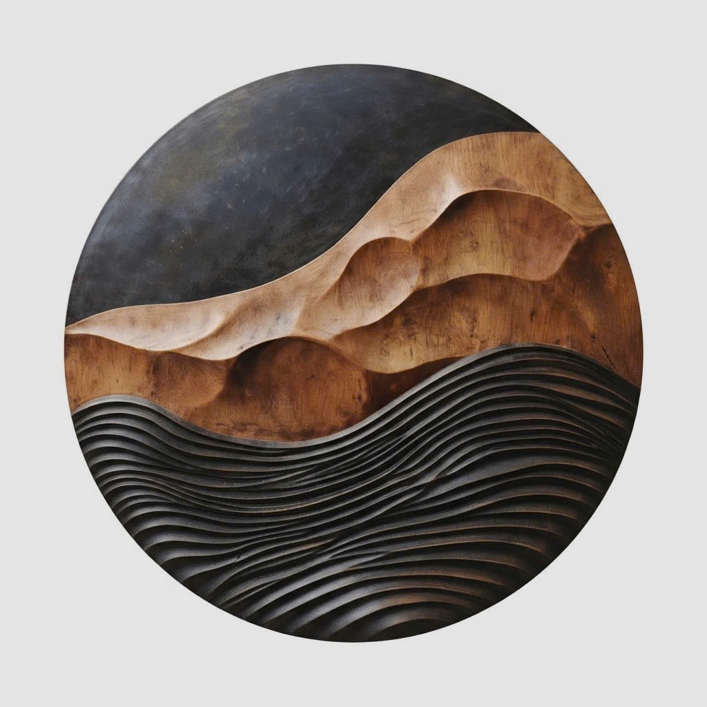 Modular Wall-mounted Organic Wooden Sculpture Handcrafted Wooden Wall Art Sculpture For Living Room Furniture Wall Decoration - Image 4