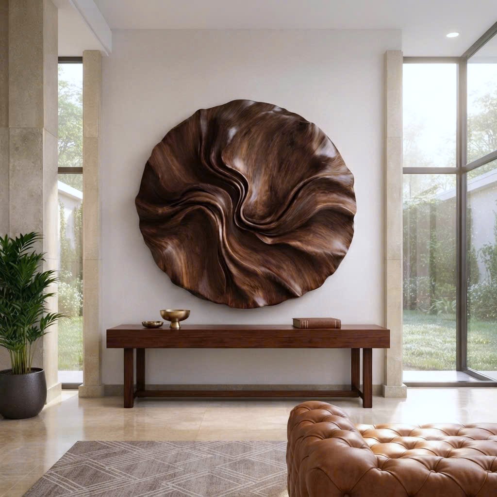 Modular Wall-mounted Organic Wooden Sculpture Handcrafted Wooden Wall Art Sculpture For Living Room Furniture Wall Decoration - Image 4