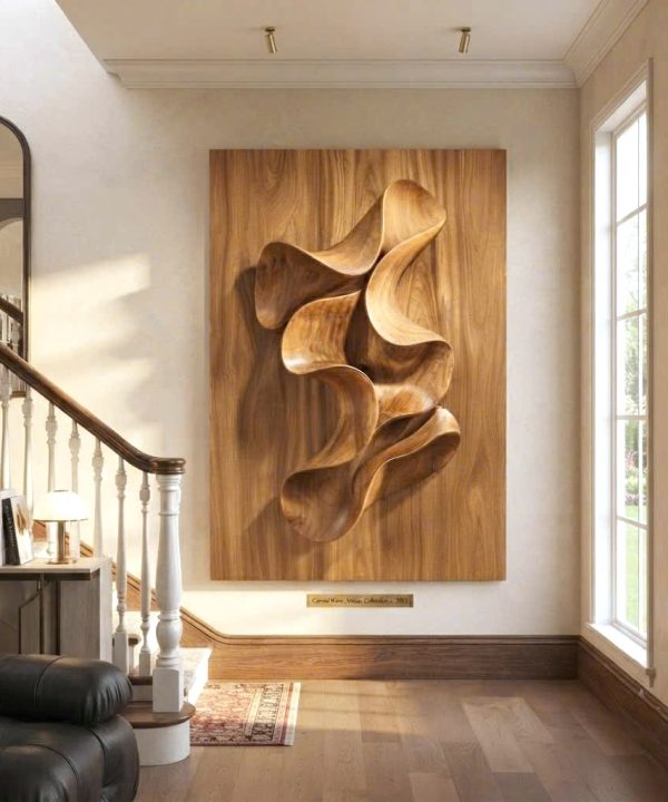 Alternative view of Hand Carved Wall Art Farmhouse 3D Wood Wall Art For Bedroom Livingroom Entryway Rustic Ambience