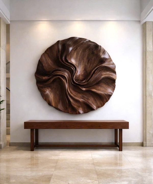 Alternative view of Modular Wall-mounted Organic Wooden Sculpture Handcrafted Wooden Wall Art Sculpture For Living Room Furniture Wall Decoration