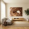 Hand Carved Wall Art Farmhouse 3D Wood Wall Art, Minimalist Organic Wall Art Panel For Living Room