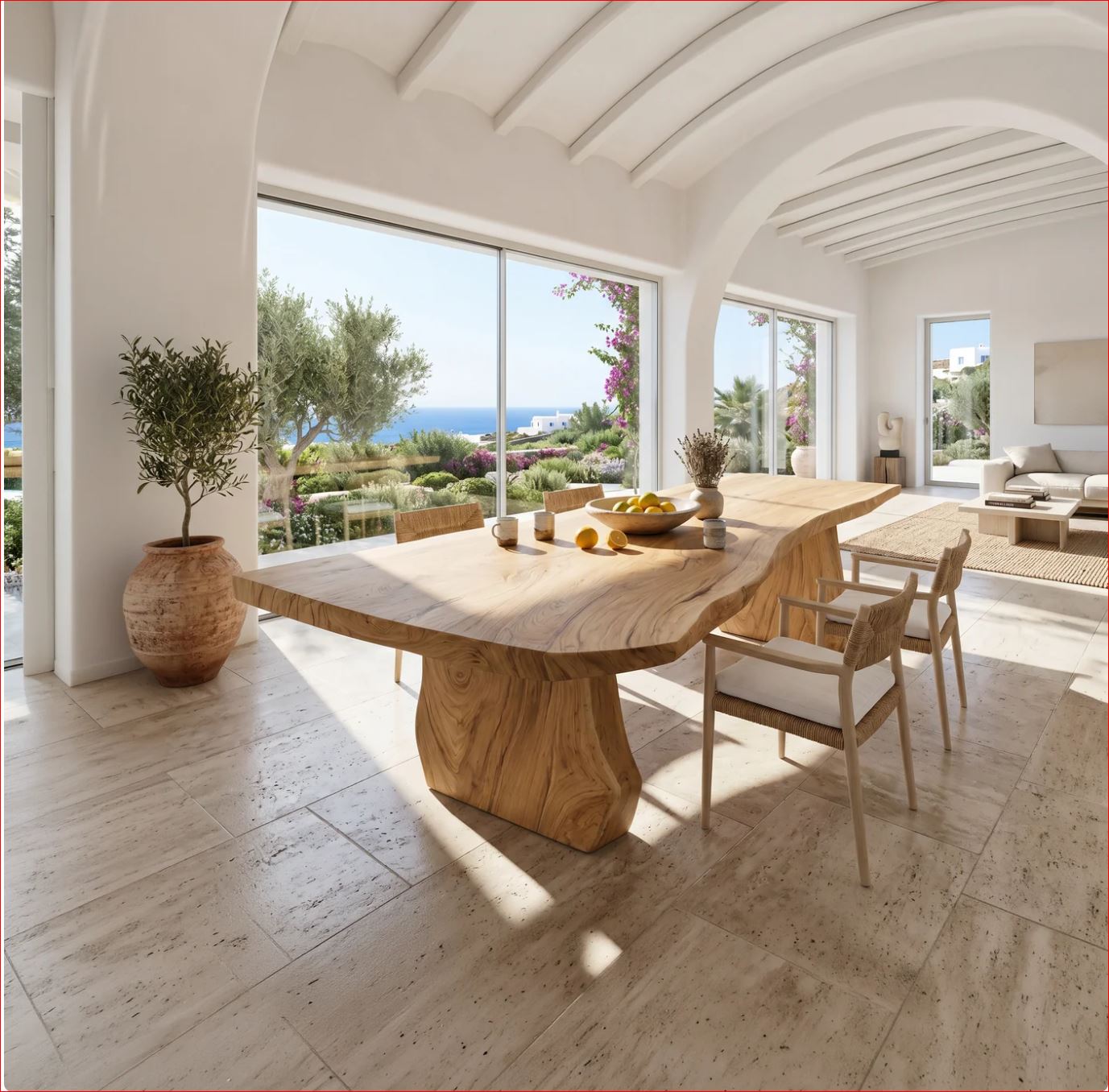 Wabi Sabi Handcrafted Dining Table For Dining Room|Contemporary Dining Table For Spacious Open-Plan Living Areas - Image 4
