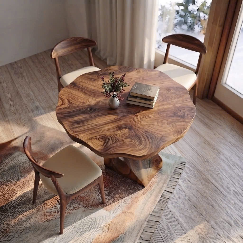 Luxurious and uniquely crafted wooden dining table ( chairs not included) designed to create a warm and inviting atmosphere. - Image 2