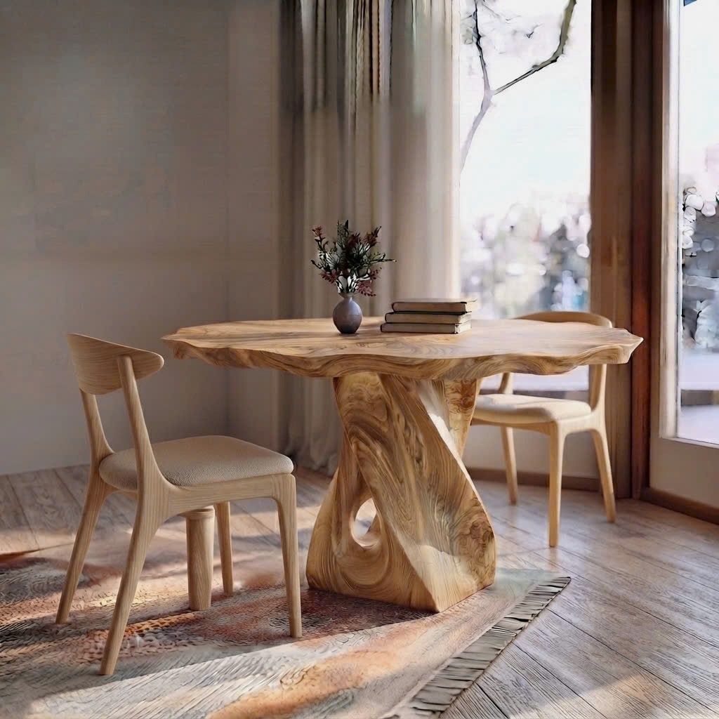 Luxurious and uniquely crafted wooden dining table ( chairs not included) designed to create a warm and inviting atmosphere. - Image 4