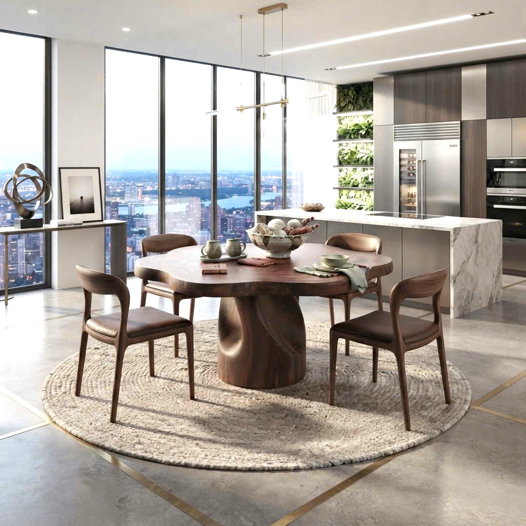 Luxurious and uniquely crafted wooden dining table ( chairs not included) designed to create a warm and inviting atmosphere. - Image 7