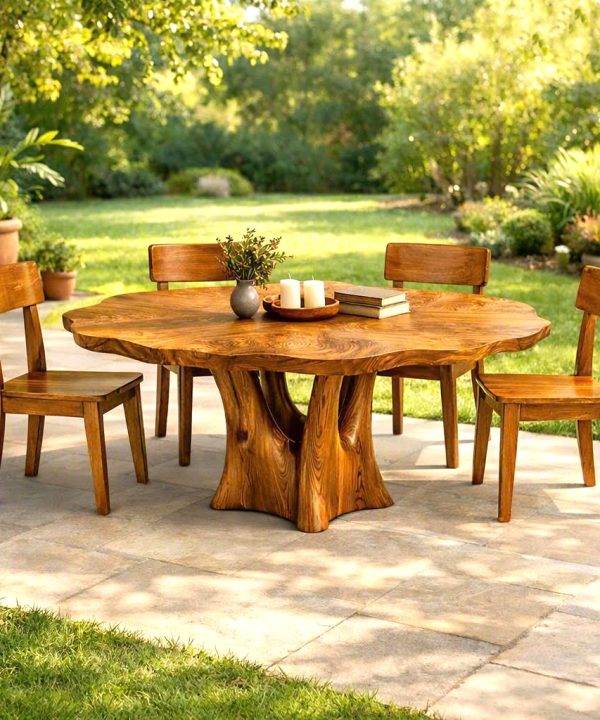 Alternative view of Luxali Wooden|Luxurious and uniquely crafted wooden dining table ( chairs not included) designed to create a warm and inviting atmosphere.