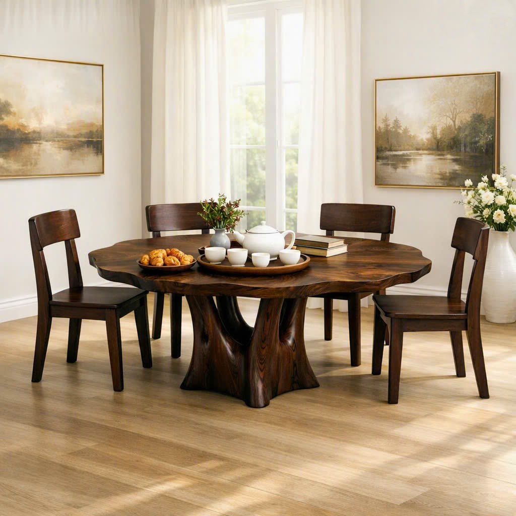 Luxali Wooden|Luxurious and uniquely crafted wooden dining table ( chairs not included) designed to create a warm and inviting atmosphere.