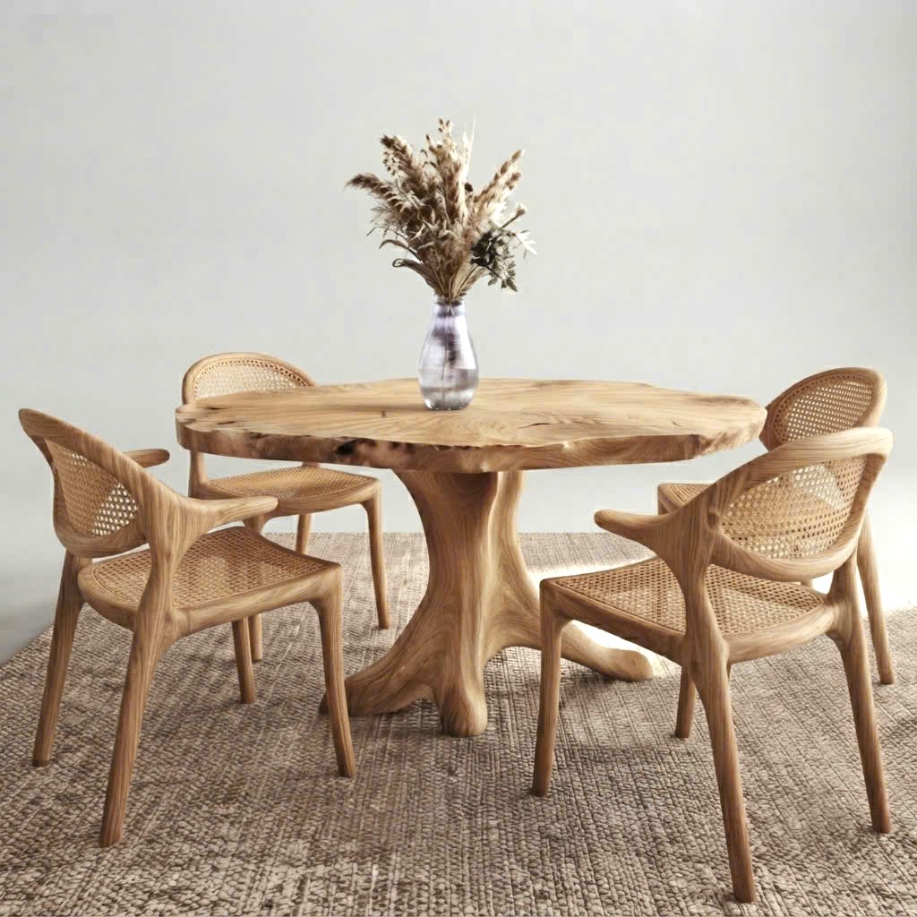 Luxali Wooden Luxurious and uniquely crafted wooden dining table ( chairs not included) designed to create a warm and inviting atmosphere. - Image 3