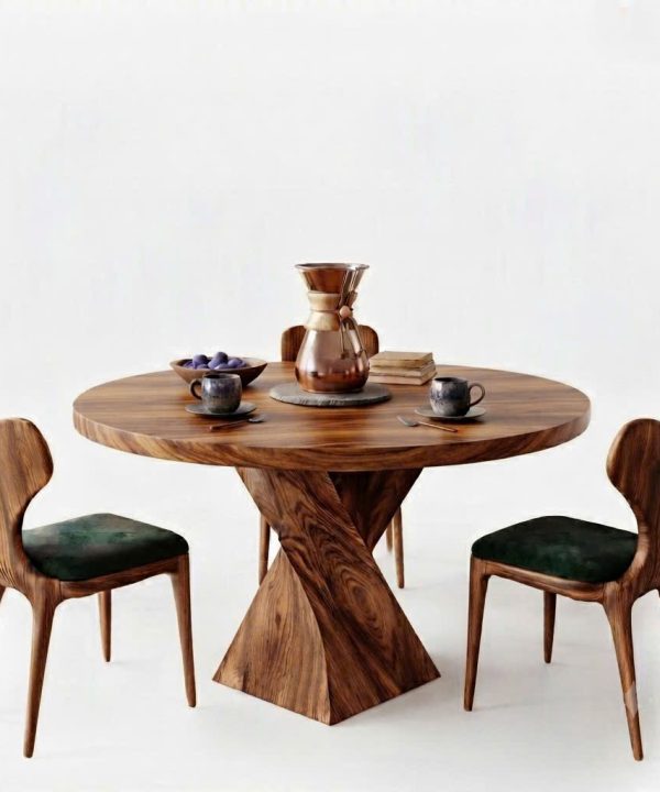 Alternative view of Luxali Wooden Luxurious and uniquely crafted wooden dining table ( chairs not included) designed to create a warm and inviting atmosphere.