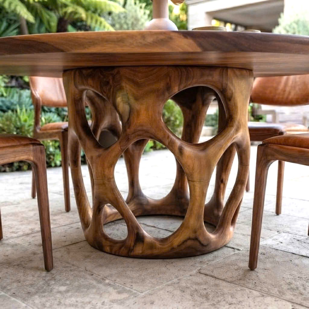 Luxali Wooden Luxurious and uniquely crafted wooden dining table ( chairs not included) designed to create a warm and inviting atmosphere. - Image 5