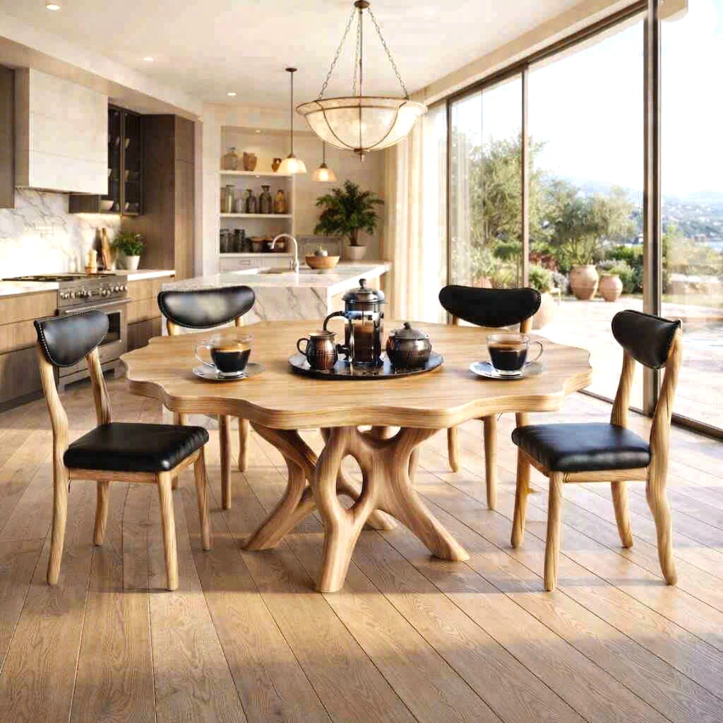 Luxali Wooden Luxurious and uniquely crafted wooden dining table ( chairs not included) designed to create a warm and inviting atmosphere. - Image 4