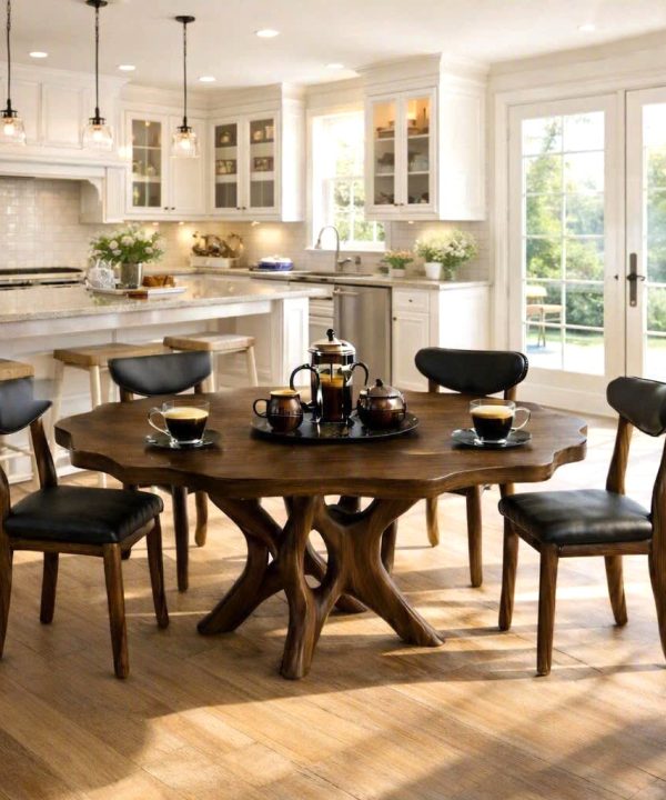 Luxali Wooden Luxurious and uniquely crafted wooden dining table ( chairs not included) designed to create a warm and inviting atmosphere.