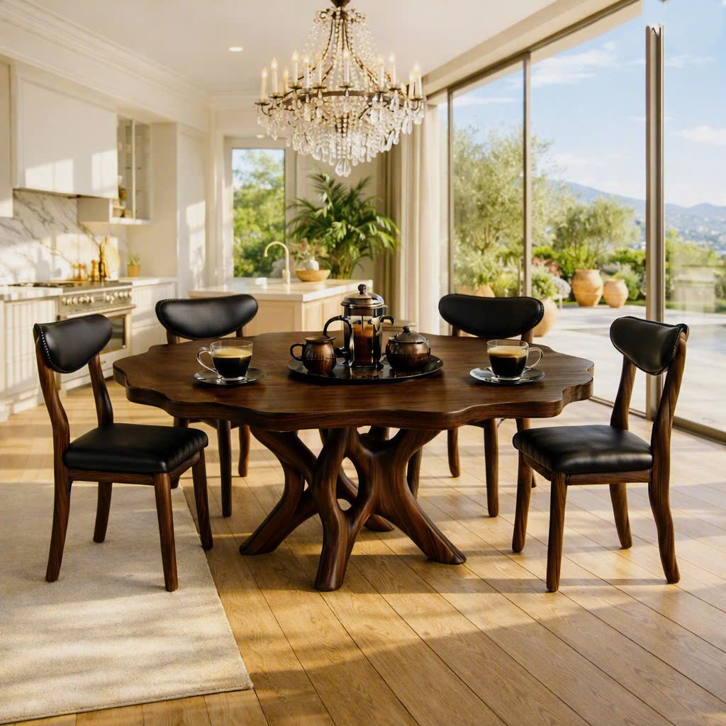 Luxali Wooden Luxurious and uniquely crafted wooden dining table ( chairs not included) designed to create a warm and inviting atmosphere. - Image 6