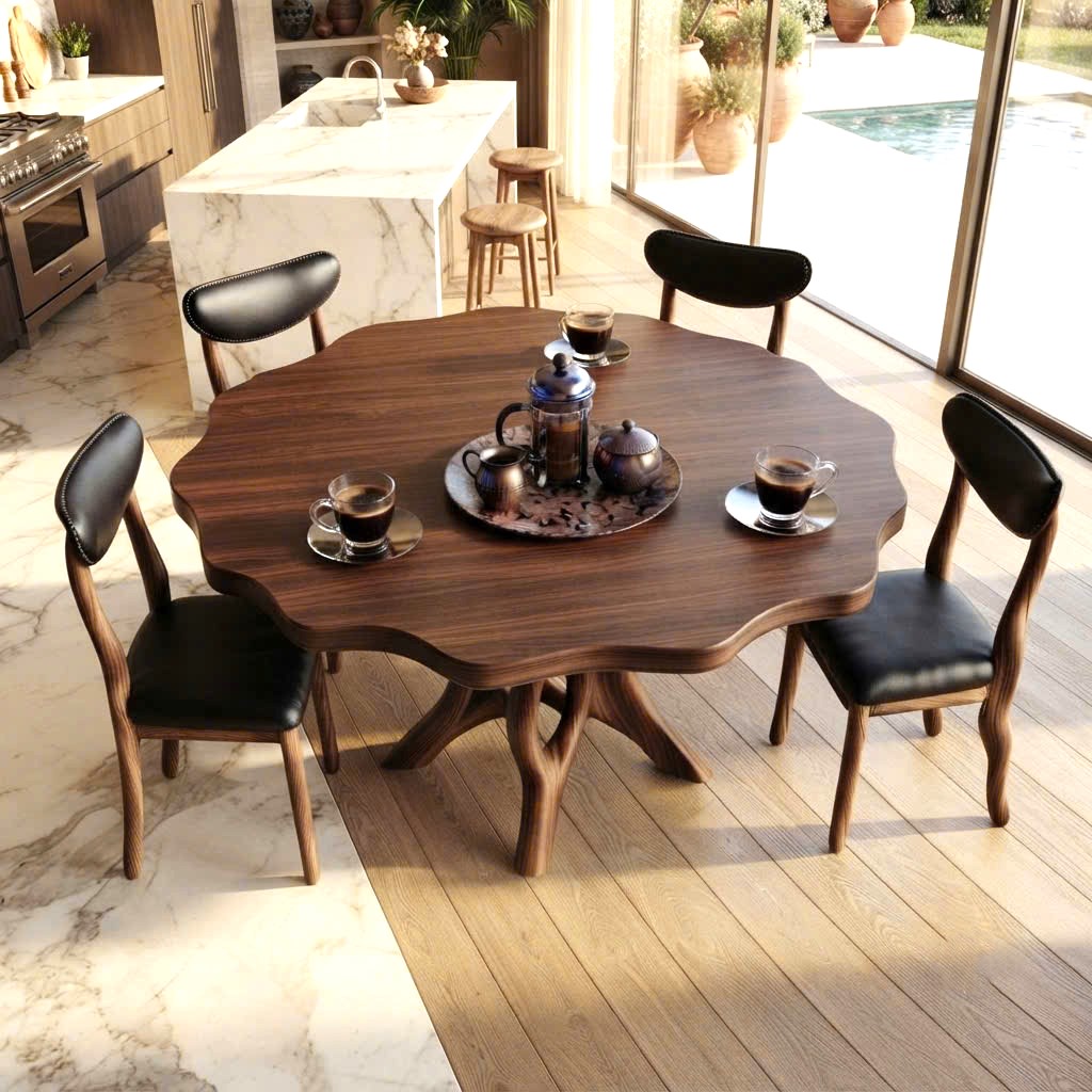 Luxali Wooden Luxurious and uniquely crafted wooden dining table ( chairs not included) designed to create a warm and inviting atmosphere. - Image 8