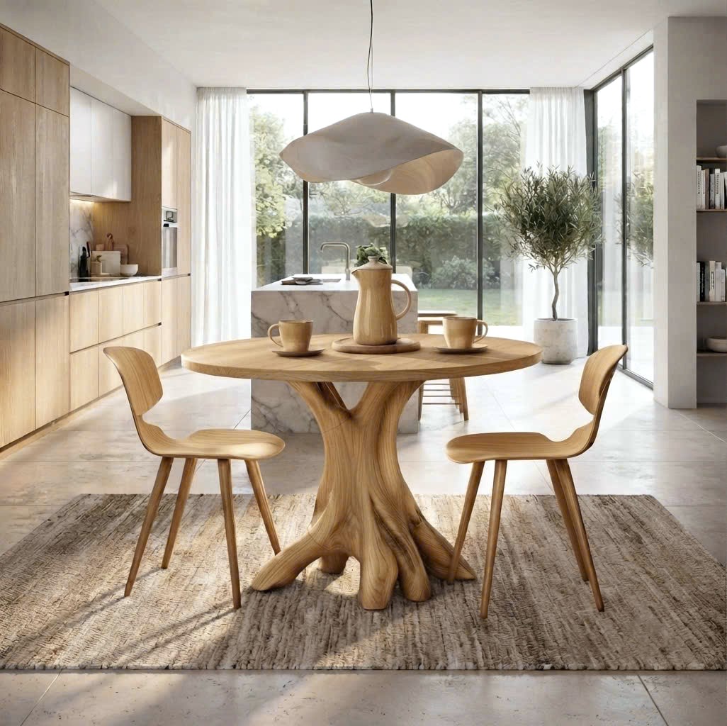 Luxali Wooden Luxurious and uniquely crafted wooden dining table ( chairs not included) designed to create a warm and inviting atmosphere. - Image 7