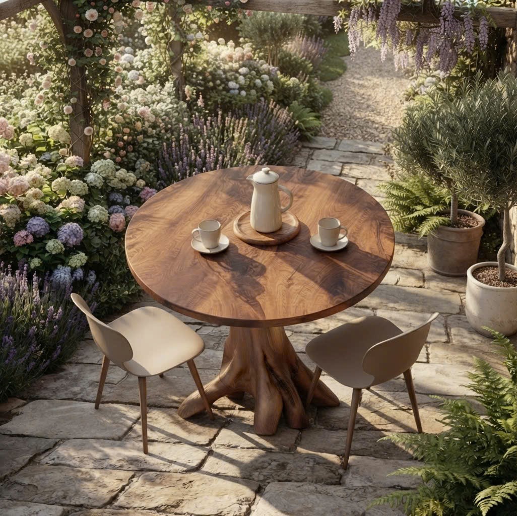 Luxali Wooden Luxurious and uniquely crafted wooden dining table ( chairs not included) designed to create a warm and inviting atmosphere. - Image 2