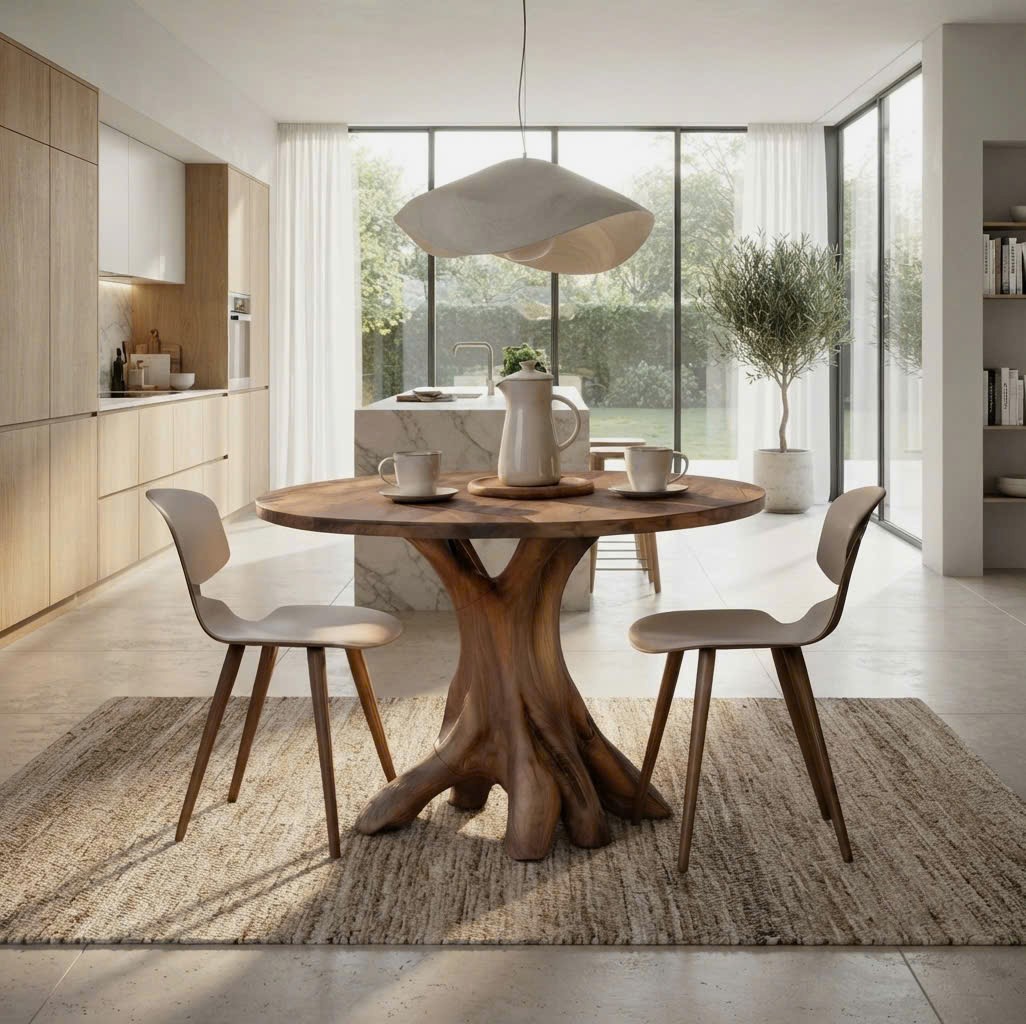 Luxali Wooden Luxurious and uniquely crafted wooden dining table ( chairs not included) designed to create a warm and inviting atmosphere. - Image 9