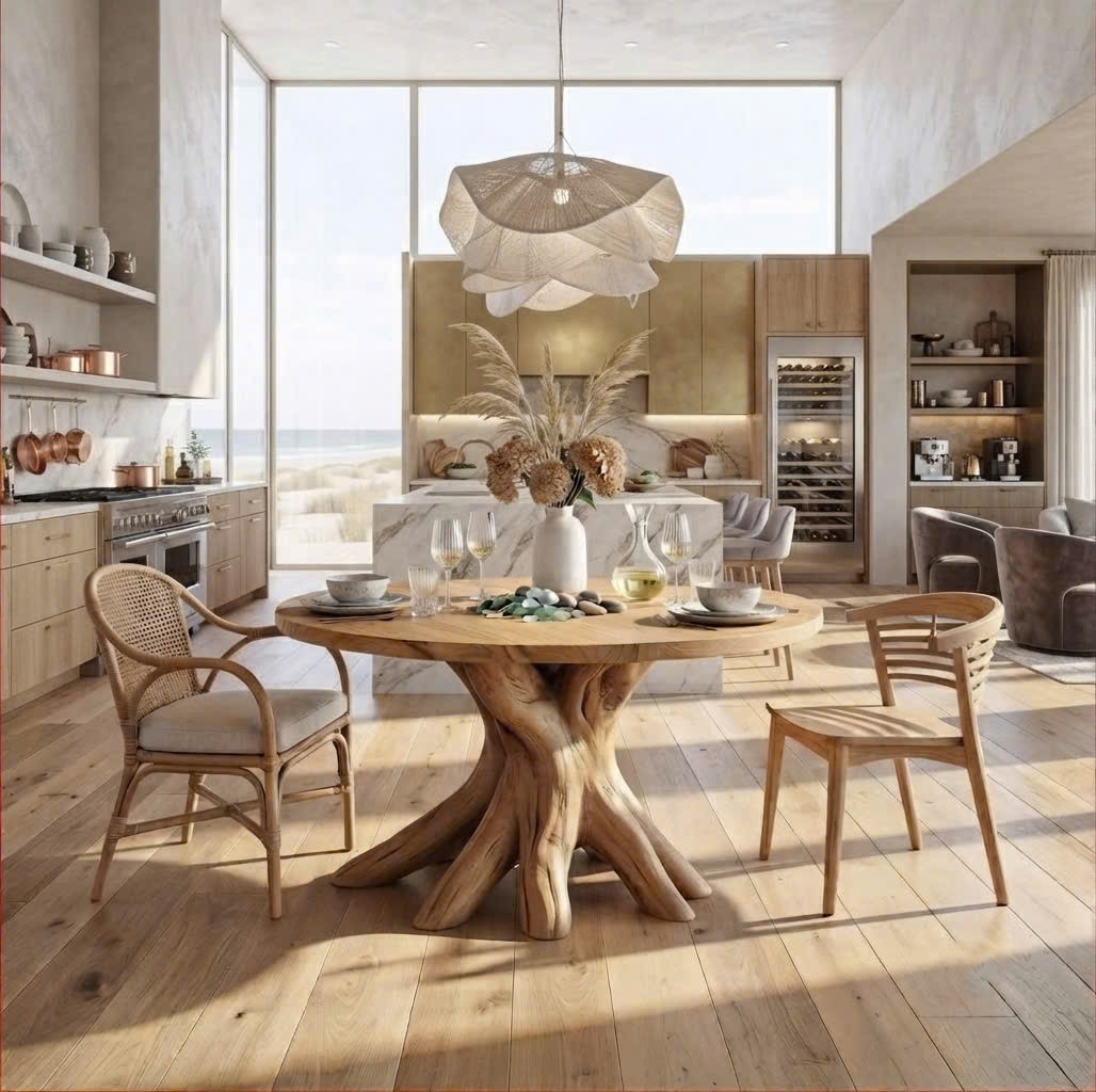 Luxali Wooden Luxurious and uniquely crafted wooden dining table ( chairs not included) designed to create a warm and inviting atmosphere. - Image 3